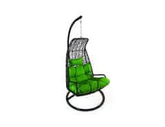 FORLIVING Závěsné relaxační křeslo LAZY - zelený sedák
