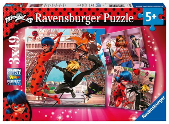 Ravensburger Puzzle Kouzelná Beruška a Černý kocour 3x49 dílků
