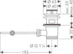 Hansgrohe Odtokové soupravy odtoková souprava s táhlem pro umyvadlové a bidetové baterie, chrom (94139000)