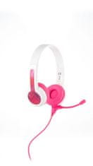 BuddyPhones StudyBuddy - dětská sluchátka s mikrofonem, růžová