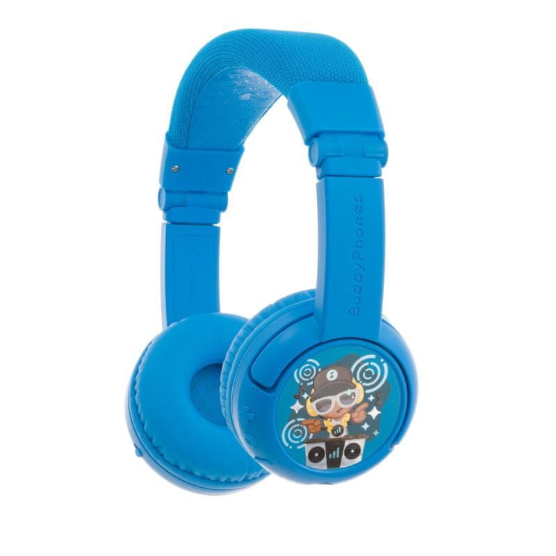 Levně BuddyPhones Play+ dětská bluetooth sluchátka s mikrofonem, světle modrá