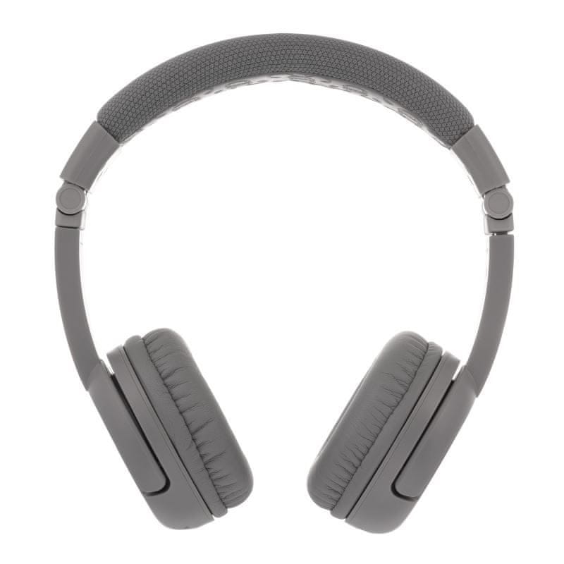 Levně BuddyPhones Play+ dětská bluetooth sluchátka s mikrofonem, světle šedá