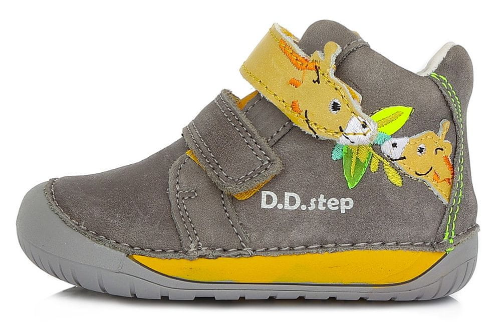 D-D-step chlapecká barefoot kožená kotníčková obuv S070-880A 20 šedá