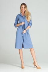 Figl Dámské šaty M703 - Figl L-40 jeans-modrá