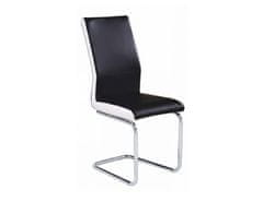KONDELA Židle, ekokůže černá / bílá + chrom, Neana
