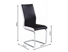 KONDELA Židle, ekokůže černá / bílá + chrom, Neana