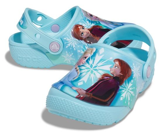 Crocs dívčí pantofle FL Disney Frozen II Ice Blue Kids Clog 207078-4O9 27/28 modrá