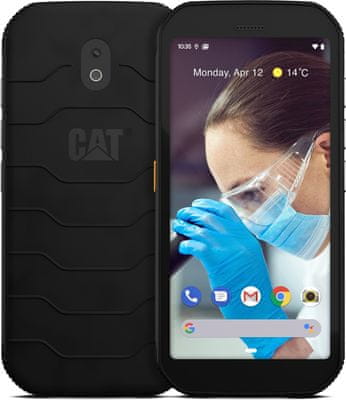 CAT S42 H+, odolný telefon, voděodolný, prachuvzdorný, odolný proti nárazu a pádu, NFC, velký displej, elegantní, štíhlý design antibakteriální povrch povrchová úprava