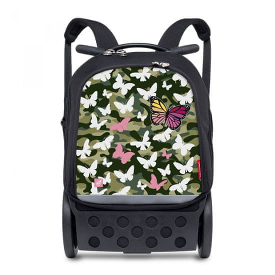 Nikidom Školní a cestovní batoh na kolečkách Roller UP XL Butterfly camo (27 l)