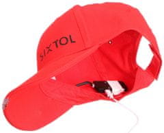 SIXTOL Kšiltovka s LED světlem B-CAP 25lm, nabíjecí, USB, univerzální velikost, červená