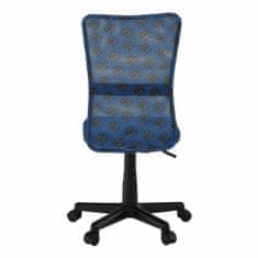KONDELA Dětská židle na kolečkách Gofy - modrá/vzor/černá