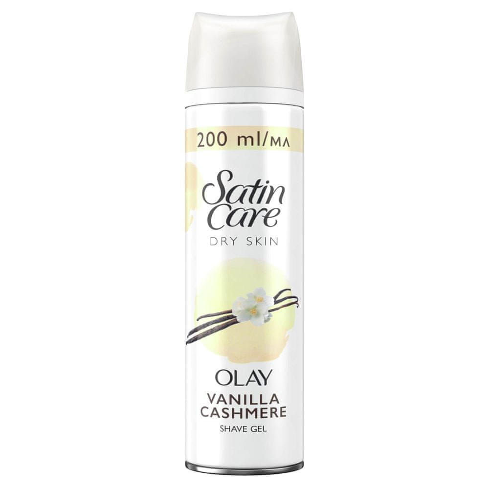 Gillette Satin Care Vanilla Cashmere Gel na holení s dotekem Olay 200 ml