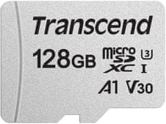Transcend Micro SDXC 300S 128GB 95MB/s UHS-I U3 + SD adaptér (TS128GUSD300S-A)