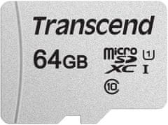 Transcend Micro SDXC 300S 64GB 95MB/s UHS-I U1 + SD adaptér (TS64GUSD300S-A)