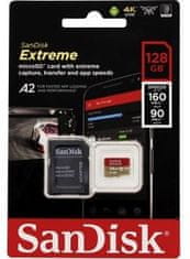 SanDisk micro SDXC Extreme 128GB 160MB/s A2 UHS-I U3 V30 + SD adaptér (SDSQXA1-128G-GN6MA)