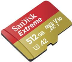 SanDisk Micro SDXC Extreme 512GB 160MB/s A2 UHS-I U3 V30 + SD adaptér (SDSQXA1-512G-GN6MA)