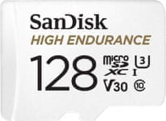 SanDisk Micro SDXC High Endurance 128GB 100MB/s UHS-I U3 + SD adaptér (SDSQQNR-128G-GN6IA)