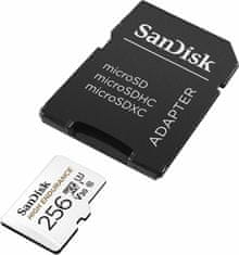 SanDisk Micro SDXC High Endurance 256GB 100MB/s UHS-I U3 + SD adaptér (SDSQQNR-256G-GN6IA)