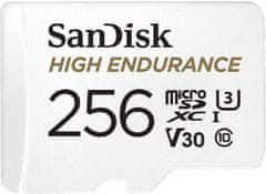 SanDisk Micro SDXC High Endurance 256GB 100MB/s UHS-I U3 + SD adaptér (SDSQQNR-256G-GN6IA)