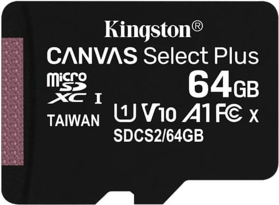 Kingston Micro SDXC Canvas Select Plus 100R 64GB 100MB/s UHS-I (SDCS2/64GBSP)