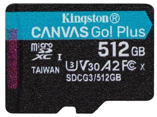 Kingston Micro SDXC Canvas Go! Plus 512GB 170MB/s UHS-I U3 + adaptér (SDCG3/512GB)