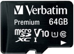 Verbatim MicroSDXC 64GB (Class 10) + SD adaptér (44084)