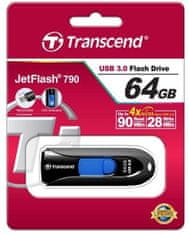 Transcend JetFlash 790 64GB černá/modrá (TS64GJF790K)