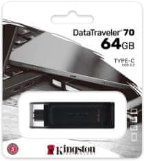 Kingston DataTraveler 70 - 64GB, černá (DT70/64GB)