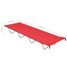 shumee Kempingová postel 180 x 60 x 19 cm oxfordská látka ocel červená