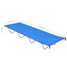Vidaxl Kempingová postel 180 x 60 x 19 cm oxfordská látka ocel modrá