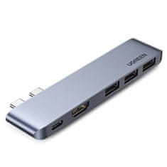 Ugreen HUB adaptér na MacBook Pro / Air, 2x USB-C / 3x USB 3.0 / HDMI, šedý