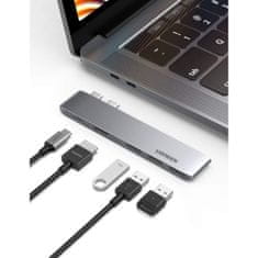 Ugreen HUB adaptér na MacBook Pro / Air, 2x USB-C / 3x USB 3.0 / HDMI, šedý