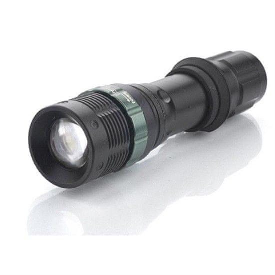 Solight - LED kovová svítilna, 3W CREE LED, černá, fokus, 3 x AAA