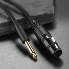 Ugreen AV131 kabel XLR - 6.35 mm jack F/M 3m, černý