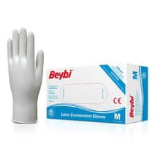 Beybi Latexové jednorázové rukavice pudrované, 100ks - velikost L