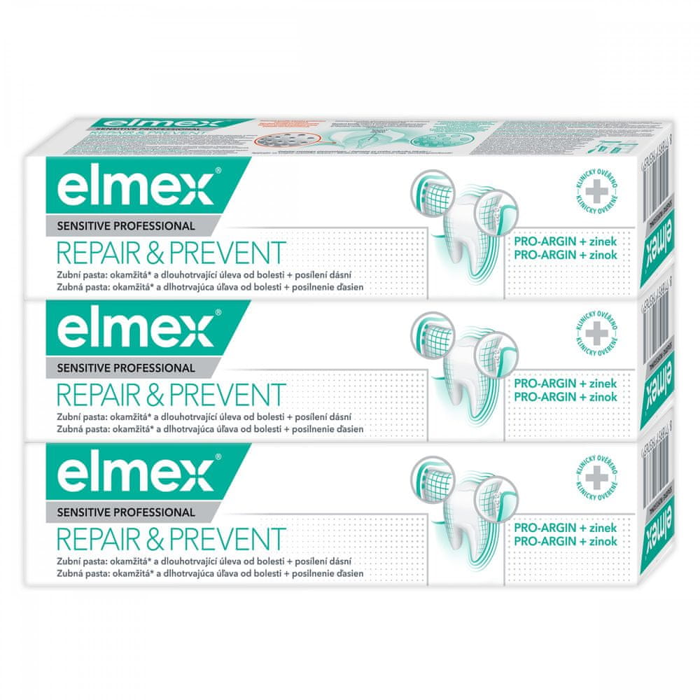 Levně Elmex Zubní pasta Sensitive Professional Repair & Prevent 75 ml tripack