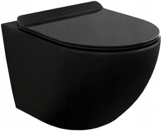 Mexen Lena závěsná wc mísa včetně sedátka s slow-slim, z duroplastu, černá matná (30220185)