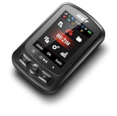 GPS navigácia na bicykel iGET C220 dlhá výdrž batérie 45 h výdrž batérie kompatibilita mobilné aplikácie Bluetooth ANT+