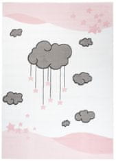 Chemex Koberec Luna Pastelové Barvy Pro Děti Ds79B Ewl Bílá Růžová Černá Šedá 180x250 cm