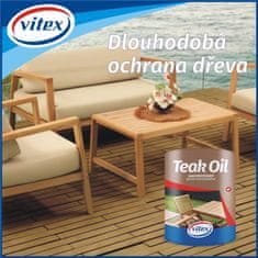 Vitex Teak Oil (750ml) - přírodní oleje s voskem pro oživení a ochranu venkovního dřeva 