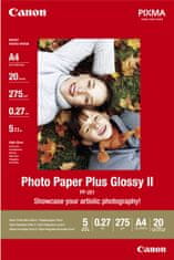 Canon Foto papír Plus Glossy II PP-201, A4, 20 ks, 260g/m2, lesklý (2311B019)
