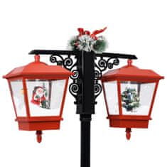 Greatstore Vánoční pouliční lampa se Santou černo-červená 81x40x188 cm PVC