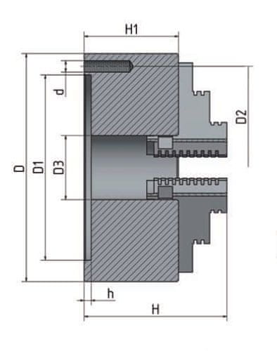 Optimum 4-čelisťové sklíčidlo s centrickým upínáním o 125 mm