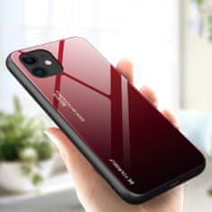 FORCELL pouzdro Gradient Glass, zadní kryt s tvrzeným sklem pro Samsung Galaxy A50 červená / černá
