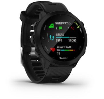 Chytré hodinky Garmin Forerunner 55, GPS, přehrávač hudby notifikace z telefonu Bluetooth Garmin vyspělé výkonné chytré hodinky 5ATM vodotěsné smartwatch
