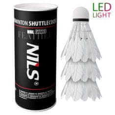 NILS badmintonové míčky z peří s LED NBL6223 3 ks