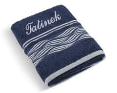 Froté ručník Vlnka se jménem TATÍNEK - Ručník - 50x100 cm - modrá