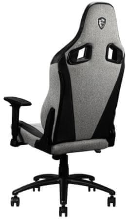 Herní židle ergonomická MSI MAG CH130I FABRIC (9S6-B0Y30S-01) polohovatelná pěnové polstrování proti pokřivení vaší páteře 360° sklopení a náklon 165° rám z uhlíkové oceli