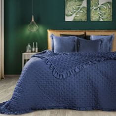 Eurofirany Dekorativní přehoz na postel LIBI 170x210 tmavě modry