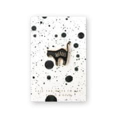 Decor By Glassor Smaltovaný pin černá kočka